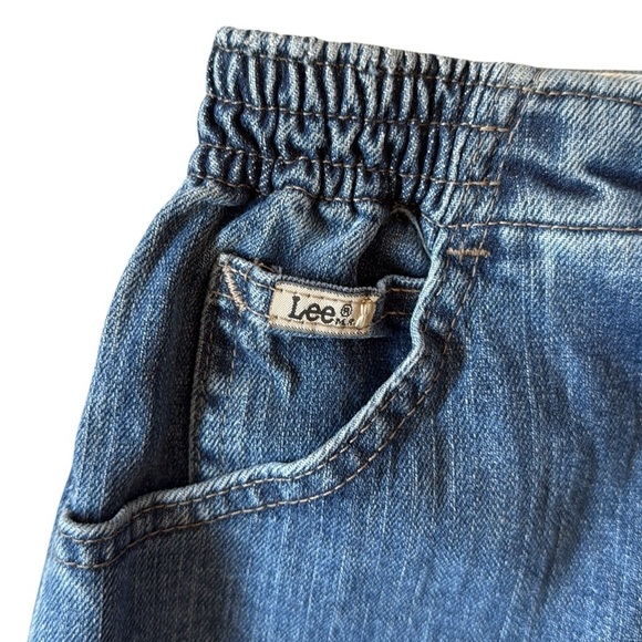 Vintage Lee High Rise Tapered Mom Jeans Side Elastic Medium Blue Wash Size 10 - Picture 5 of 14